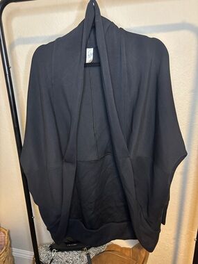 SPANX Black Draped Open-Front Cardigan Sweater